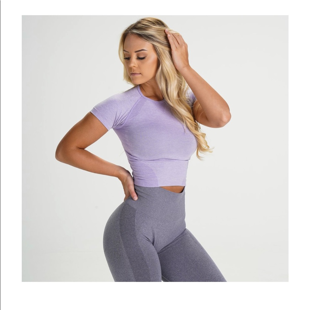Lilac Seamless Short Sleeve Crop
